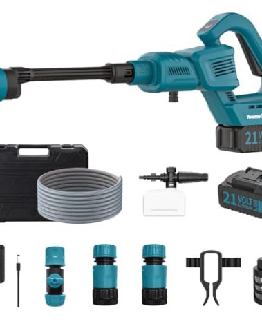 Cordless Pressure Washer, 970PSI Portable Pressure Washer Compatible with Makita Battery, 3 Speed Adjustment LCD Touch Screen, Portable Power Washer with 5.0Ah Battery for Car/Floor/Patio