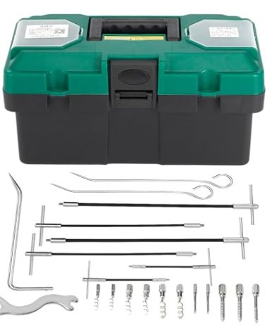 lukar 23pcs Packing Extractor, Pump Packing Puller Set, Packing Seal Puller, Stainless Steel Removable Tip, Flexible Packing Hook Extractor, Valve Packing Removal Tool with Toolbox