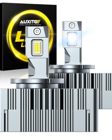 AUXITO D5S LED Bulbs, 30000 Lumens 900% Brightness 35W, 6000K White, Plug and Play Fog Light Bulbs, Pack of 2