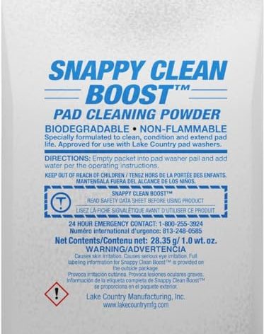 Lake Country Snappy Cleaner Powder - Concentrated Pad Cleaning Powder Formula for Foam, Wool & Microfiber Pads. Removes wax and polish residue and extends pad life. (12 Pack)