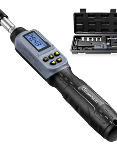 GROWNEER Digital Torque Screwdriver, 2.66-53.1 In-lbs/0.3-6 Nm, 1/4'' Drive Inch Pound Torque Screwdriver Electrician with Buzzer & LED Indicator, 27 In 1 Torque Wrench Screwdriver Set