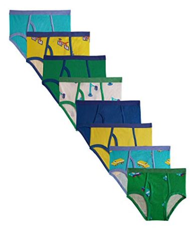 MALLARY BY MATTHEW Boys Kids 100% Cotton Briefs Underwear (8 Pack), Stop & Go, Large