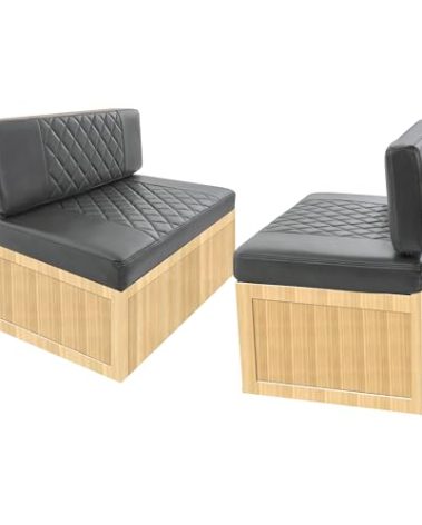 Attliahome RV Dinette Cushions,2 Sets of PU Leather Replacement Camper Cushions Includes 2 Booth Seats and 2 Backrests for RV,Camper,Trailer Bed (Dark Gray,38")