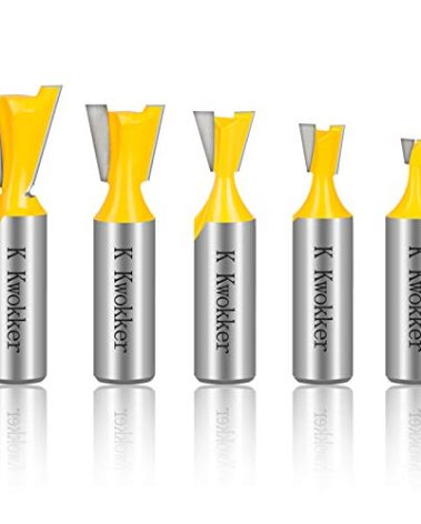 K Kwokker Dovetail Router Bit 1/2 Shank, Dovetail Jig, Router Bit Set, 1/4" 1/2" 3/8" 5/8" 3/4" Dia Wood Milling Cutter Tool for The Construction of Boxes Drawers Chests and Fine Casework Woodworking