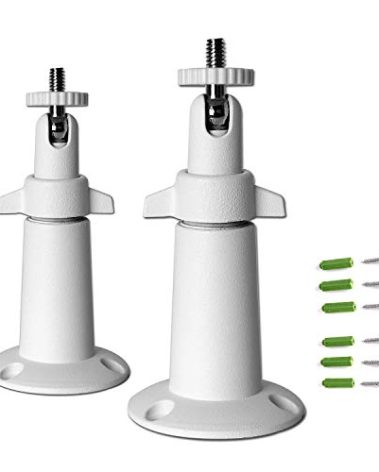 Security Camera Wall Mount Bracket (1/4'') Adjustable Indoor/Outdoor Mount Compatible with Arlo, WYZE, Amcrest, TENVIS, Faleemi, Wansview, CCTV Camera and Other Compatible Models (2 Pack / White)