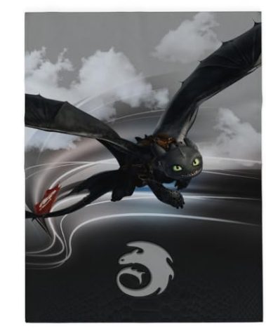 How to Train Your Dragon Toothless Kids Bedding Super Soft Plush Cozy Throw, 46 in x 60 in, (Officially Licensed Product) by Franco