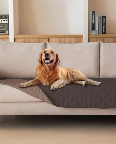 gogobunny 100% Double Sided Waterproof Dog Blanket Soft Pet Bed Cover Reversible Protect Furniture Couch Sofa Car for Puppy Cat Kids (Dark Coffee/Light Coffee, 30x80 Inch (Pack of 1))