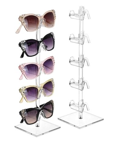 MOOCA 2 Pcs Set Premium Acrylic Sunglass Organizer, Glasses Holder, Sunglass Holder, Glasses Stand, Eye Glass Holder, 5 Frames for Each