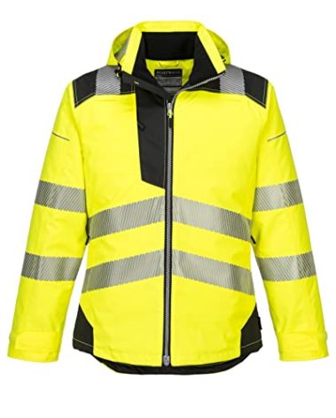 Portwest PW3 Hi-Vis Winter Jacket Work Safety Protective Reflective Waterproof Coat ANSI 3, X Large