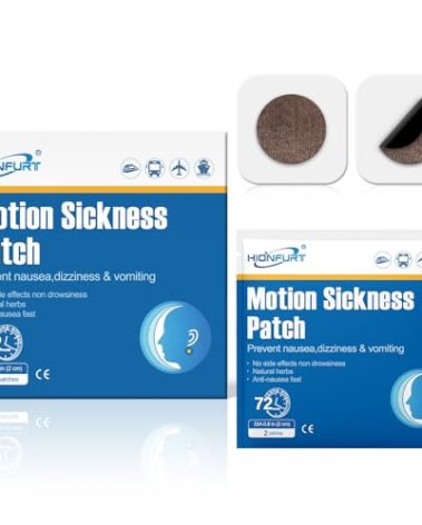 Hionfurt 32ct Motion Sickness Patches – Sea Sickness Patches for Cruise, Car, Airplane, and Other Travel – Non-Drowsy, Effective, Lasts 72 Hours