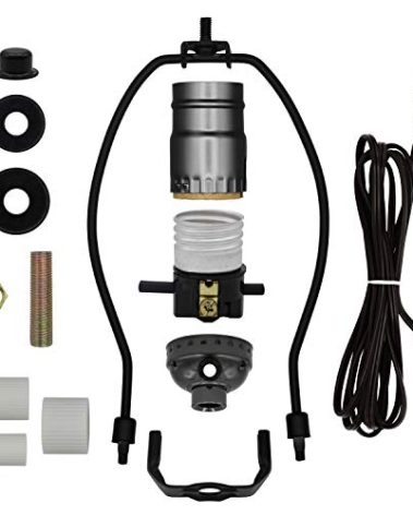 Creative Hobbies Lamp Kit for Liquor Bottles, Wine Bottles - Includes All Adapters, Socket, Cord and Harp (Black)