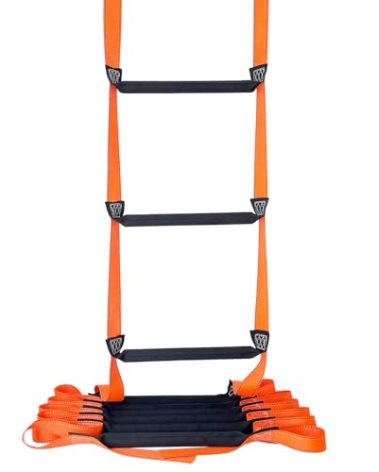 FKNGS Fire Escape Ladder, 32.8 Feet Emergency Fire Ladder, 3-5 Story Homes Reusable Safety Rope Ladder for Kids and Adults