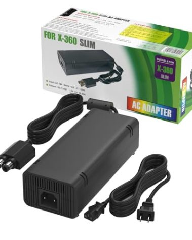 Puning Power Supply Replacement for Xbox 360 Slim,AC Adapter Power Supply[Advanced Quiet Edition] with Cooling Fan Compatible with Xbox 360 Slim Console