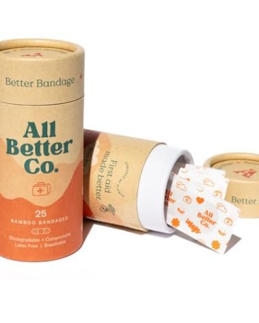 All Better Co. The Better Bandage - Organic Bamboo, Hypoallergenic, Earth-Friendly Adhesive - Pack of 25