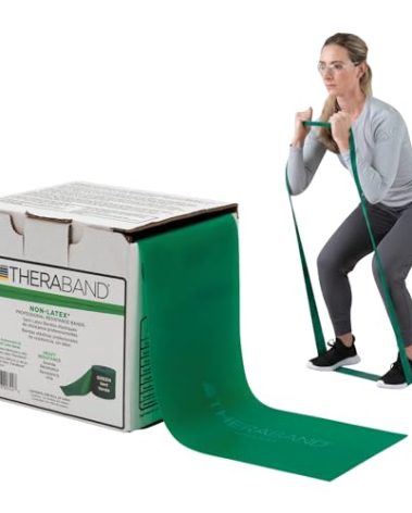THERABAND Resistance Band, Green, Heavy, 25-Yard Roll, Latex-Free, Elastic Band for Exercise, Physical Therapy, Yoga, Pilates, Stretching, Home Workouts, Cut-to-Length, Color-Coded Levels
