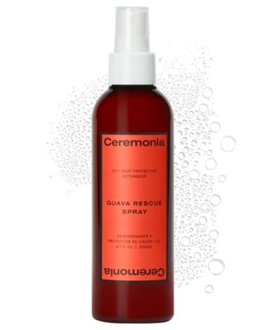 Ceremonia Guava Rescue Spray Superfruit Guava Detangler with UV & Heat Protection, 6.7 Fl Oz | 200 mL