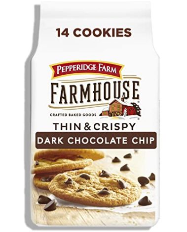 Pepperidge Farm Farmhouse Thin and Crispy Dark Chocolate Chip Cookies, 6.9 OZ Bag (14 Cookies)