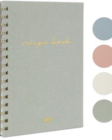 ZICOTO Aesthetic Blank Recipe Book with Linen Cover - The Perfect Recipe Notebook to Write in Your Own Recipes - Beautiful Blank Cookbook to Organize Your Recipes