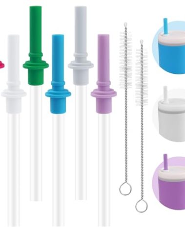 Joshey 6PCS Replacement Straws and Bite Values Compatible with Infantino My First Tumbler Kids 9 Oz,6 Pack Spill-Proof Replacement Silicone Tips Parts(Multicolor)