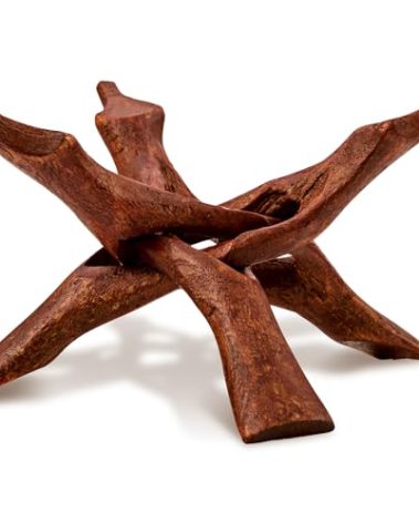 Alternative Imagination Wooden Tripod Display Stand – 6-Inch Hand Carved Holder Made from Sustainable Mango Wood – Folding Reddish-Brown Stand for Abalone Shell, Crystal Ball, Key Bowl, Trinket Dish, Incense, Decor and More
