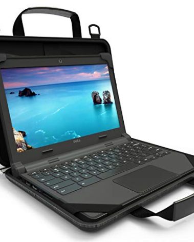 UZBL 13-14 Inch Always-on Chromebook Protective Hard Case with Adjustable Shoulder Strap and Carrying Handles
