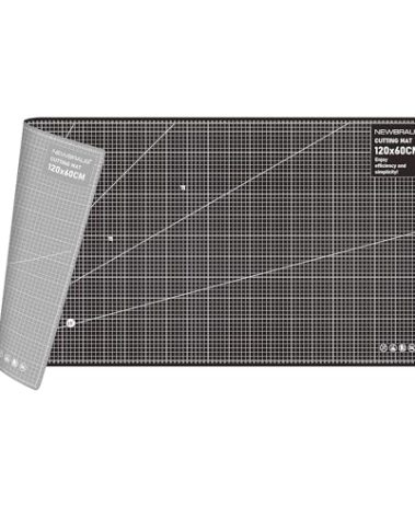 NEWBRAUG 24'' × 48'' Large Self Healing Cutting Double Sided 5-Ply Mat, Big Cutting Board for Rotary Cutting, Quilting, Sewing, Craft, Fabric & Scrapbooking(Gray/Black)
