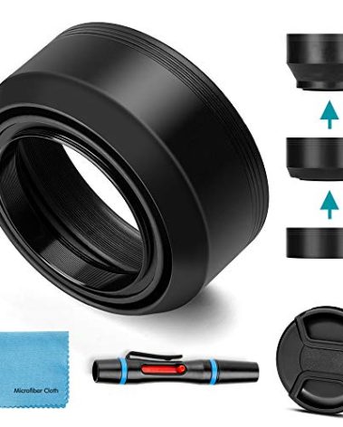 77mm Lens Hood Universal Collapsible Lens Sun Shade Hood with Centre Pinch Lens Cap for Canon Nikon Sony Pentax Olympus Fuji Camera
