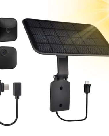 Solar Panel for Blink Camera,4W Solar Panel Compatible with Blink Outdoor 4 (4th Gen)/Blink Outdoor and Blink XT/XT2 Camera,with 9.84Ft Power Cable and Built-in 5000mAh Rechargeable Battery