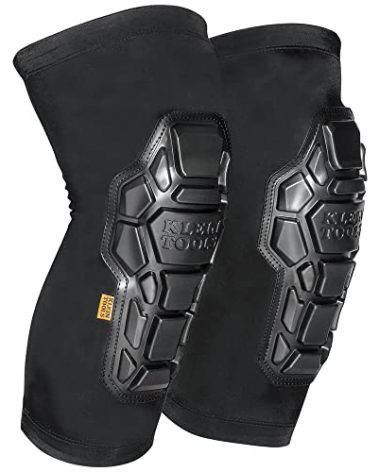 KLEIN TOOLS Knee Pad, Heavy Duty Padded Knee Sleeves, Breathable Mesh Back, Elastic Cuff with Slip-Resistant Silicone, Black, M/L