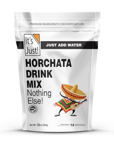 It's Just - Horchata Drink Mix, Just Add Water, Makes 1 Gallon, Traditional Mexican Flavor, Gluten-Free, Non-GMO, Made in USA, 10oz