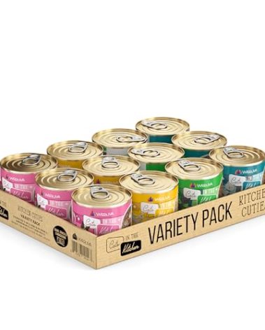 Weruva Cats in The Kitchen, Kitchen Cuties Variety Pack, Wet Cat Food, 10oz Cans (Pack of 12)