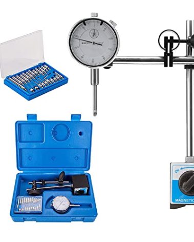 NACHEE Dial Indicator with Magnetic Base Holder Differential Backlash Gauge 0-1.0" Tester Gage Gauge Fine Adjustable Long Arm 0.001" Precision 11