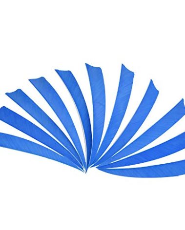 50 Pcs 4 Inch 5 Inch Archery Arrow Fletching Turkey Feather Fletching Right Wing Left Wing Feather Real Arrow Vanes for Hunting Arrow Accessories DIY Archery (4 inch/Right Wing, Sky Blue)