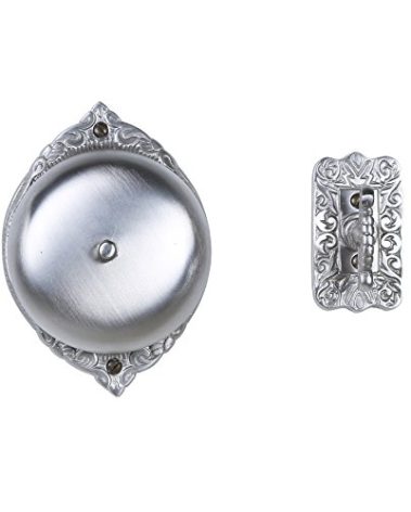 A29 Victorian Wireless Twist Doorbell, Solid Brass Mechanical Chime in Satin Nickel Finish - Vintage Doorbell for Homes with Manual Hand Turn Chime, Decorative Classic Design, Easy DIY Install