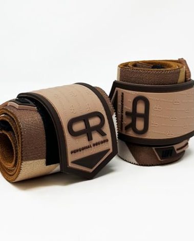 PR Personal Record Heavy Duty Premium Wrist Wraps, More Elasticity, Reinforced Stitching, Extra Wide Strap, Strong Thumb Loop, Larry Wheels Weightlifting Wraps, Lifting Wrist Wraps (Sand Camo)