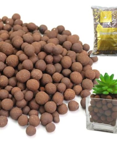 Lechloris 6LB Leca Clay Pebbles, 14-16mm Lightweight Expanded Clay Aggregate for Hydroponic Growing, Premium Grow Media for Orchids, Aquaponics Plants and Horticultural Drainage, Natural