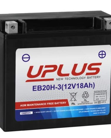 Motorcycle Battery YTX20HL-BS, UPLUS EB20H-3 Snowmobile UTV ATV YTX20L-BS YUAM320BS Maintenance Free Sealed AGM Powersports Compatible with Yamaha Honda Suzuki Harley-Davidson Kawasaki Jet Ski