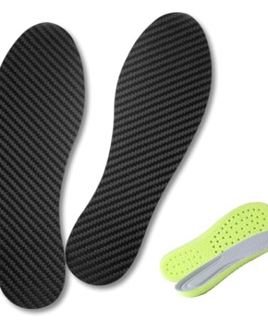 1 Pair Carbon Insole - Men Women Rigid Shoe Insert - Foot Plate for Hallux Rigidus, Turf Toe, Morton's Toe - 10.85' / 275mm