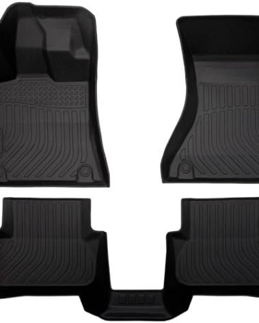 All-Weather TPE Rubber Floor Mats Compatible with 2009 2010 2011 2012 2013 2014 2015 2016 Audi S4 A4, Custom Fit Full Car Carpet Liners Set (Black)