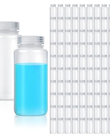 Hoolerry 36 Pcs 16oz 500ml Plastic Sample Bottles Laboratory Grade Polypropylene Wide Mouth Reagent Bottles Clear Liquids Storage Containers with Lids Leak Proof Containers for Lab Classroom
