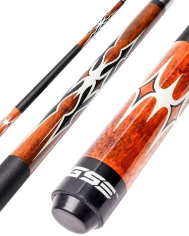 GSE Games & Sports Expert 58" 2-Piece Canadian Maple Hardwood Billiard Pool Cue Sticks for Men/Women, Great for House or Commercial/Bar Use (Brown, 21 Oz)