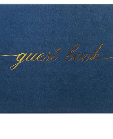 Elegant Wedding Guest Book - Perfect for Wedding Receptions, Baby Showers, Birthdays and Special Events - Polaroid Guest Book with 110 Lined Pages for Sign-In and Photos -Hardcover (Midnight Blue)