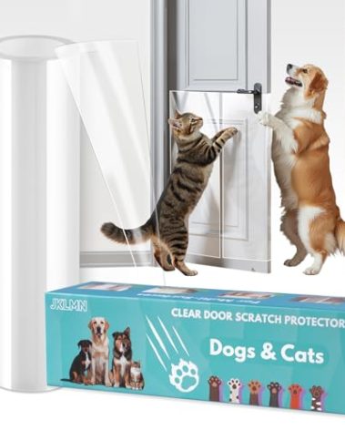 Door Protector from Dog Scratching – Transparent Dog Scratch Guard for Doors & Furniture, No-Residue Pet Door Scratch Protector for Dogs & Cats, Scratch Guard for Doors