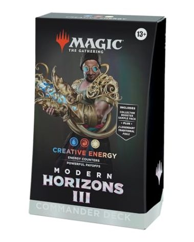Magic: The Gathering Modern Horizons 3 Commander Deck - Creative Energy (100-Card Deck, 2-Card Collector Booster Sample Pack + Accessories)