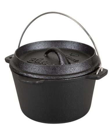 Stansport 1 QT Pre-Seasoned Cast Iron Dutch Oven Flat Bottom (16016)