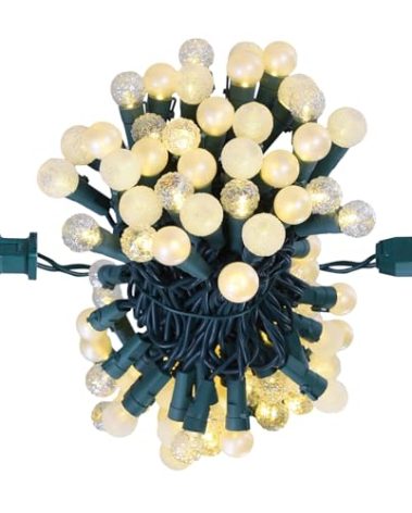 Lycklig Globe String Lights, 70 LED Mix-Ball Fairy Lights Plug in UL Listed Christmas Tree Lights 19Ft Christmas Outdoor Indoor Fairy Lights for Bedroom Tree Patio Party Garden Wedding, Warm White