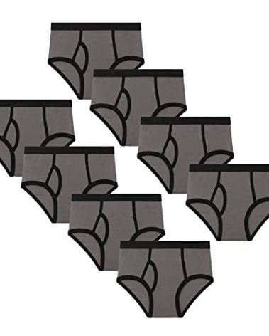 MALLARY BY MATTHEW Boys Kids 100% Cotton Briefs Underwear (8 Pack), Stone Grey, XX-Large