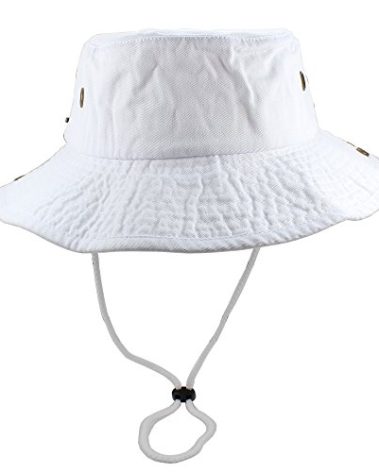 Gelante 100% Cotton Stone-Washed Adjustable Bucket Safari Boonie Sun Hats.1910-1PC White S/M