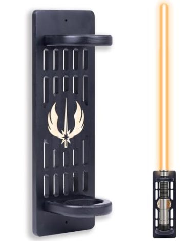 DigNew Wooden Lightsaber Stand Display,Lightsaber Holder Wall Mount,Suit for Katana,Sword,Light Saber,Ideal Gift for Lightsaber Collector