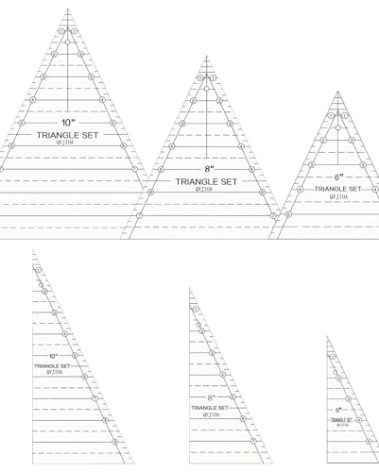 6 Set Tall Triangle Quilting Rulers for Quilting Templates 6 8 10 Inch Wedge Triangle Quilting Rulers and Templates, Sewing Templates for Sewing Cut Measurement DIY Craft Quilting Tools